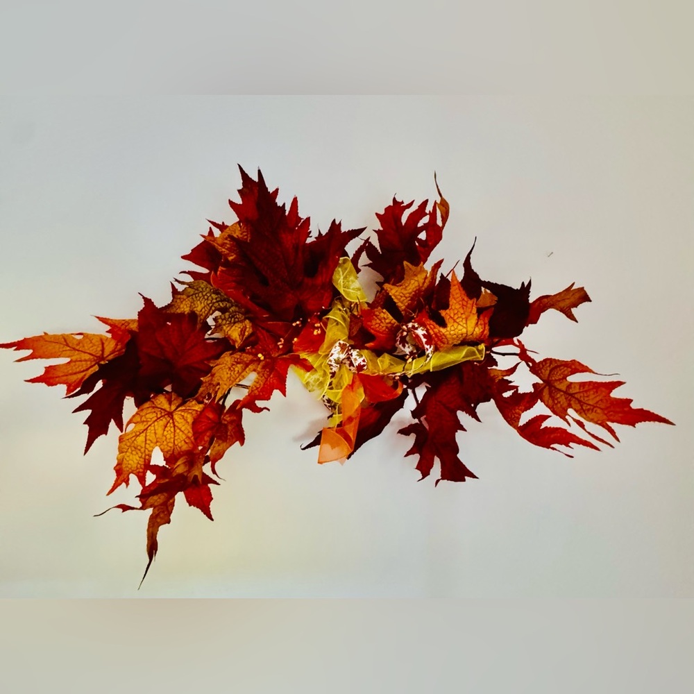 Beautiful Fall Leaf Swag with Bow
